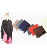 #3655 Women&#39;s 100% Acrylic Sweater Poncho Cape Shawl Solid Color Options - $22.28 CAD