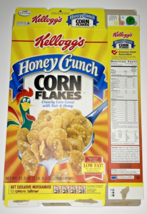 1998 Empty Kellogg&#39;s Honey Crunch Corn Flakes 21.3OZ Cereal Box SKU U200/311 - £15.08 GBP