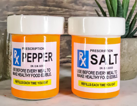 Ebros Rx Pharmacy Prescription Bottles Magnetic Salt And Pepper Shakers Set - £13.72 GBP