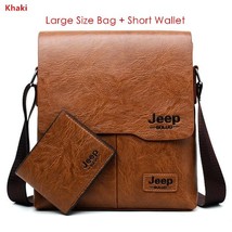 JEEPBULUO BRAND Famous Business Casual Tote Bags Men Messenger Bag Leather Cross - £37.40 GBP