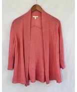 Eileen Fisher Hemp Open Cardigan Women SMALL Italian Yarn Rose Orange Ov... - €23,40 EUR