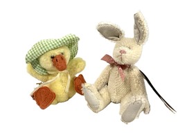 Mini Boyds Bears Easter Earnheart Harington Bunny &amp; Lila Quackenwaddle Duck  - £35.25 GBP