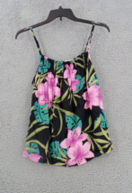 HIBISCUS COLLECTION TOP WOMENS SZ L POLYNESIAN FLOWER SPAGHETTI STRAP FL... - £11.34 GBP