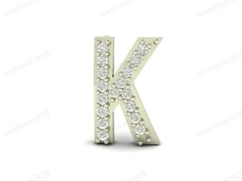 K Alphabet Diamond Stone 925 Sterling Silver Handmade Unique Pendant Jewelry - $42.00