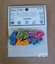 Dress it up Button Fun Sandals Set Of 6 Shank Buttons Crafting Scrapbook... - $4.90