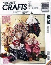 BLOCK DOLLS Vintage 1991 McCall&#39;s Pattern 5636 Size 17&quot; UNCUT - $12.00