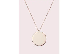 Kate Spade Demi Fine Rose Gold Plated Vermeil Round Line Engravable ID Necklace - £78.34 GBP