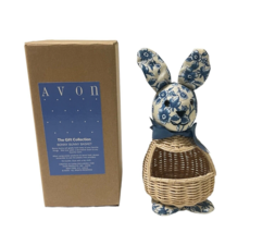 Avon Bonny Bunny Wicker Basket The Gift Collection Blue/White New in Box - £11.22 GBP