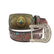 TOPACC Western Turquoise Belts - Square Turquoise Belt Buckle Copper/Bronze - $45.98