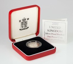 2000 Great Britain Silver One Pound Proof Piedfort Coin, KM P100 - €95,25 EUR