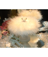 White Chrysanthemum ~ 6 oz Perfumed Dusting Powder with Puff &amp; Glass Stand - $59.99