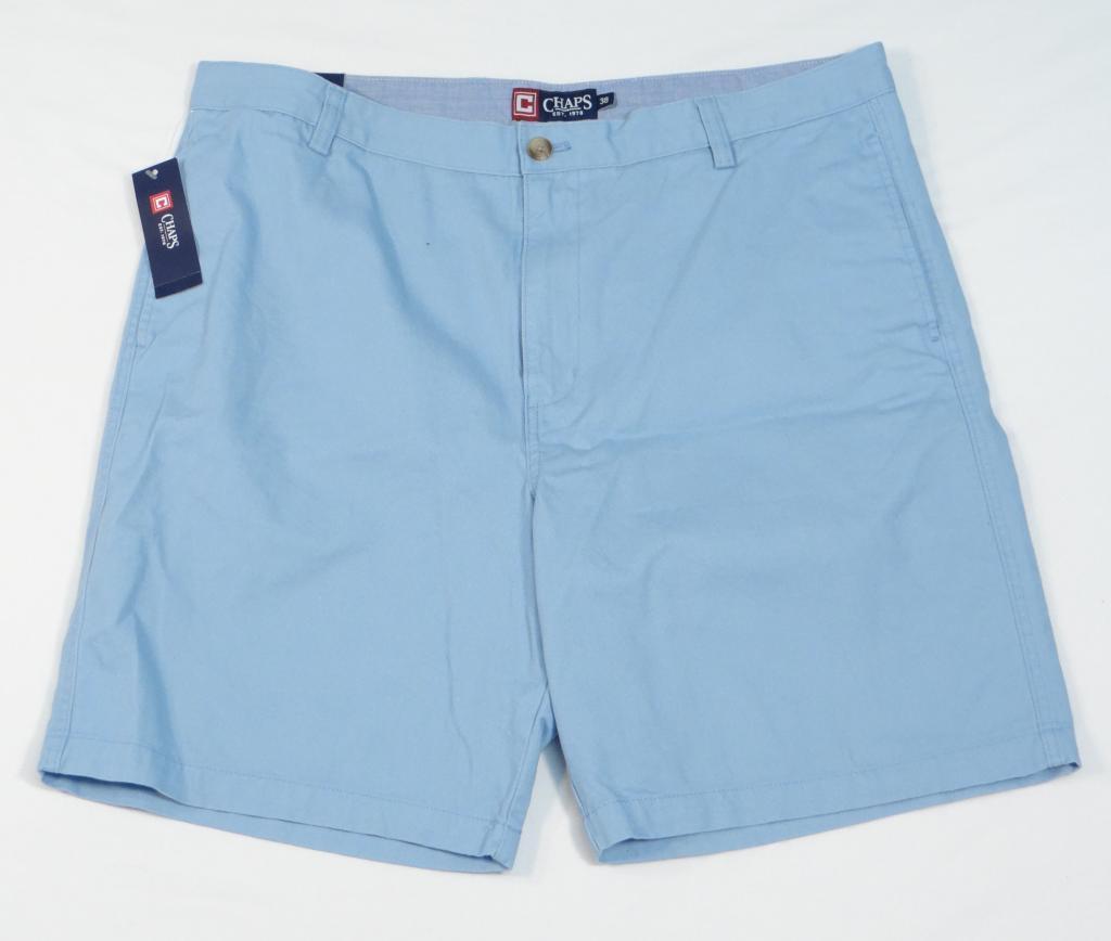 Chaps Blue Flat Front Casual Shorts 100% Cotton Men's NWT - $49.99