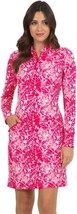 IBKUL Women&#39;s UPF50+ Evie Print Long Sleeves Mock Neck Dress in Watermel... - £47.17 GBP