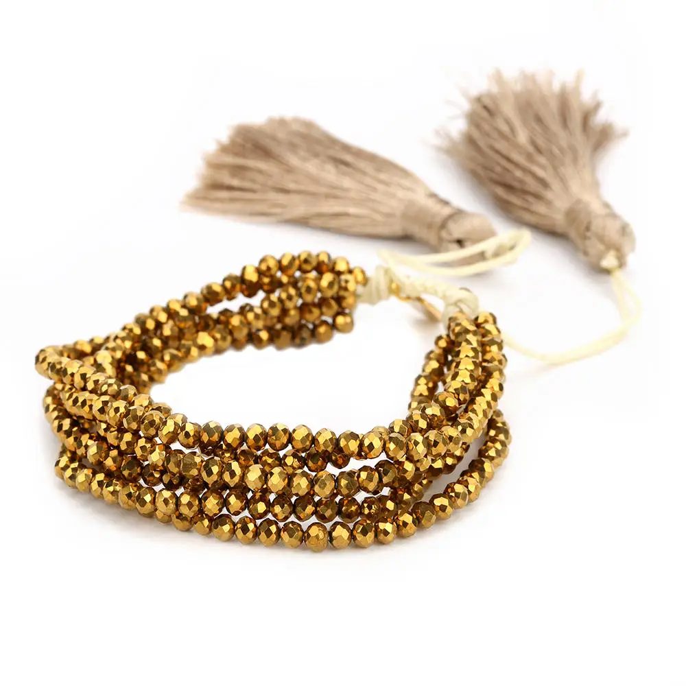 Tassel Bracelet Set Fashion Crystal Beaded Jewelry Geometric Star Pulseras Seed  - £28.66 GBP