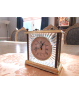 Brass Crystal Quartz Clock Paul Sebastian PS Mantel Shelf Desk Vintage W... - $241.15 MXN