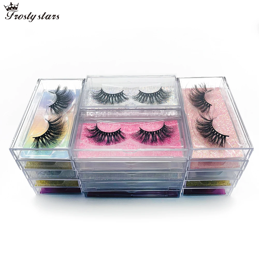 Sale fluffy thick mink eyelashes packaging 25mm wispy fake lashes bulk dramatic long 5d thumb200