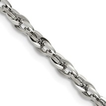 Chisel Stainless Steel Polished 4.2mm 20 inch Fancy Twisted Link Chain - £36.68 GBP