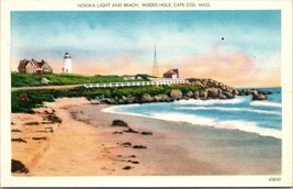 Nobska Light And Beach Woods Hole Cape Cod Mass Postcard - £7.51 GBP