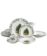 Gibson Home 20 Piece Ceramic Christmas Tree Trimming Dinnerware Set - $137.00 CAD