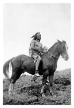 Nez Perce Native American Warrior On Horseback By Edward S. Curtis 4X6 Photo - £6.35 GBP