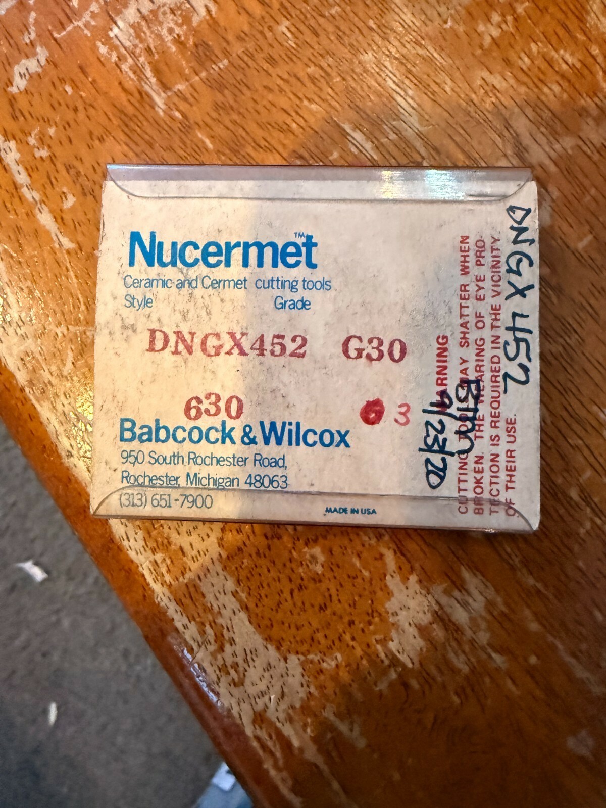 NEW Pack of 3 Nucermet Ceramic Cement Cutting Tool Insert White DNGX452 G30 vh3 Item image 2