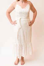 Paige seryne eyelet midi dress in White - $76.00