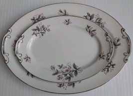 (2) Floral Fine China Serving Platters - Hira Cynthia Japan Pink Grey Roses - $49.99