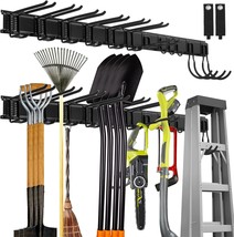 Garage Garden Tool Organizer Wall Mount, Tool Storage Rack With 12 Hooks, Chairs - $67.96