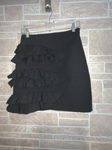 MSGM Milano Black Stretch Design Ruffle High Waist Skirt Size 42 - £205.01 GBP