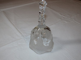 Beautiful crystal glass bell Christmas Bell 7&quot; tall X 3.75&quot; wide clear etched~ - £12.33 GBP