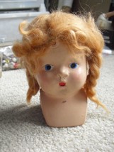 Vintage 1930s Composition Red Hair Girl Doll Head and Shoulders 5 3/4&quot; Tall - £22.59 GBP