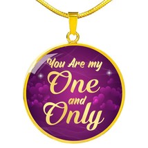 You Are My One And Only 18k Gold Circle Necklace 18-22&quot; - £41.07 GBP+