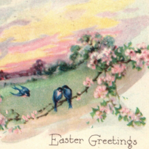 Easter Greetings Postcard Vintage 20s Antique 1921 - $12.95