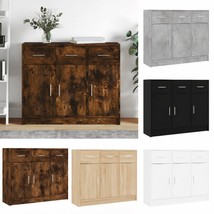 Modern Wooden 3 Door Sideboard Storage Cabinet Unit With 3 Drawers Metal Handles - £93.04 GBP+