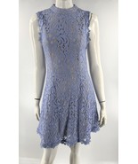 Francesca’s Lace Size Large Periwinkle Blue Lined High Neck Fit Flare Sk... - $691.27 MXN