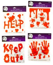 Halloween Bloody Drip Splatter Window Gel Clings - Pack of 4 - £12.65 GBP