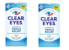 Clear Eyes Triple Relief Lubricant Eye Drops, 0.5 fl oz Pack of 2 Exp 11/2024 - £12.39 GBP