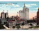 Municipal Building and City Hall New York CIty NY NYC UNP Unused DB Post... - $2.92