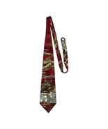 Vtg Reed & James Leopard Print Necktie Burgundy Wildlife Animal Tie USA - $21.60