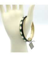 J CREW enamel metal bangle bracelet - NEW $28 goldtone black green geome... - $9.99