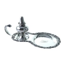 1884-91 American Sterling Cigar Lamp Lighter with ornate Reticulated bor... - $321.75