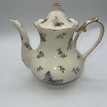 Burton and Burton porcelain teapot morning Meadows butterflies, dragonfl... - $39.60