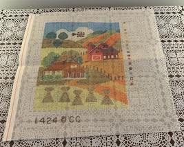 Vtg 1982 Creative Circle 1424 Harvest Time Needlepoint Long St Canvas 8 x 10 In - £9.50 GBP