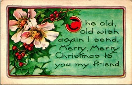 Merry Christmas To My Friend UNP Unused 1910s Whitney Made Postcard - £6.14 GBP