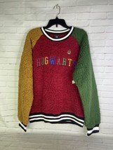 Harry Potter Color Block Hogwarts Collegiate Sherpa Pullover Sweater Womens M - £35.43 GBP