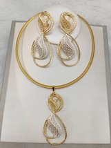 Dubai Gold Plated Jewelry Set For Women Number 8 Shape Necklace Pendant Hanging  - £38.64 GBP