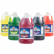 4 PACK YOUR CHOICE 1 Gallon Syrup MIX Flavors Snow Cone Machine Shaved I... - $94.24