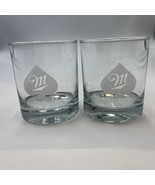 Set Of 2 Miller Beer Etched Glasses w/ Spade Logo -11 Oz Collectible Adv... - $24.35 CAD