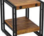 Cortesi Home Penni, Solid Wood with Black Metal Frame, Brown End Table - $225.99