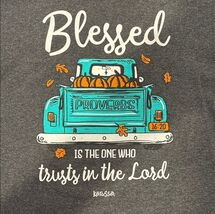 Russ Gray T-Shirt with Blue and Orange Graphic - $17.82